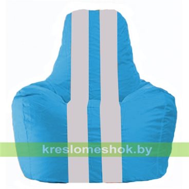 Кресло-мешок Спортинг С1.1-282 (основа голубая, вставка белая)