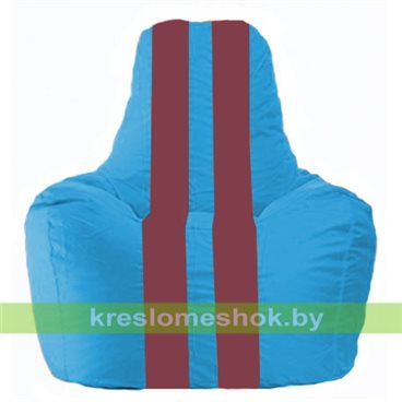 Кресло-мешок Спортинг С1.1-281 (основа голубая, вставка бордовая)