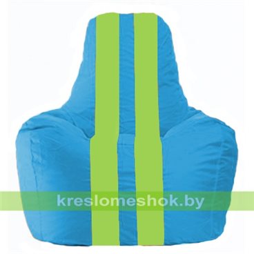 Кресло-мешок Спортинг С1.1-276 (основа голубая, вставка салатовая)