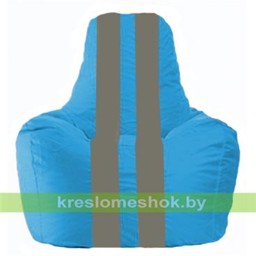Кресло-мешок Спортинг С1.1-27 (основа голубая, вставка серая)