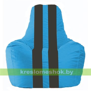 Кресло-мешок Спортинг С1.1-267 (основа голубая, вставка чёрная)