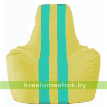 Кресло-мешок Спортинг С1.1-264 (основа жёлтая, вставка бирюзовая)