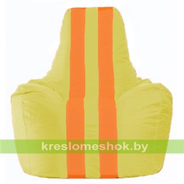 Кресло-мешок Спортинг С1.1-258 (основа жёлтая, вставка оранжевая)