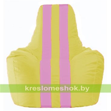 Кресло-мешок Спортинг С1.1-257 (основа жёлтая, вставка розовая)