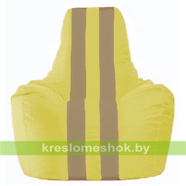 Кресло-мешок Спортинг С1.1-252 (основа жёлтая, вставка бежевая тёмная)