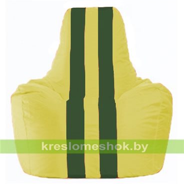Кресло-мешок Спортинг С1.1-452 (основа жёлтая, вставка зелёная тёмная)