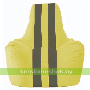 Кресло-мешок Спортинг С1.1-249 (основа жёлтая, вставка серая тёмная)