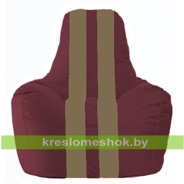 Кресло-мешок Спортинг С1.1-301 (основа бордовая, вставка бежевая)