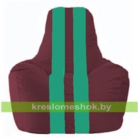 Кресло-мешок Спортинг бордовый - бирюзовый С1.1-311