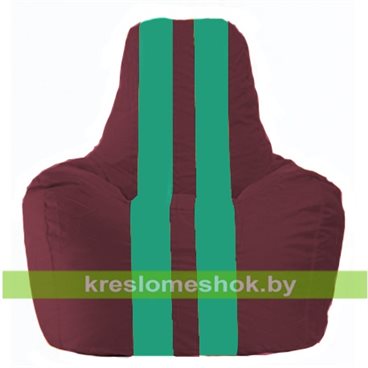 Кресло-мешок Спортинг С1.1-311 (основа бордовая, вставка бирюзовая)