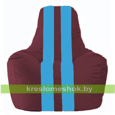 Кресло-мешок Спортинг С1.1-310 (основа бордовая, вставка голубая)