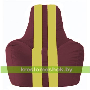 Кресло-мешок Спортинг С1.1-313 (основа бордовая, вставка жёлтая)