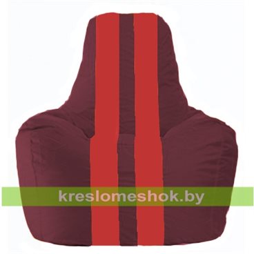 Кресло-мешок Спортинг С1.1-308 (основа бордовая, вставка красная)