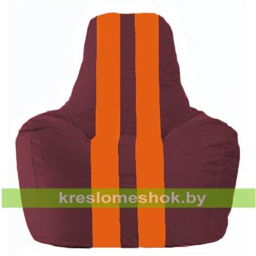 Кресло-мешок Спортинг С1.1-307 (основа бордовая, вставка оранжевая)