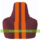 Кресло-мешок Спортинг бордовый - оранжевый С1.1-307