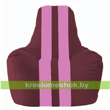 Кресло-мешок Спортинг С1.1-306 (основа бордовая, вставка розовая)
