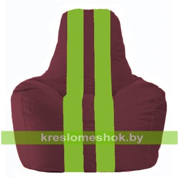 Кресло-мешок Спортинг С1.1-305 (основа бордовая, вставка салатовая)