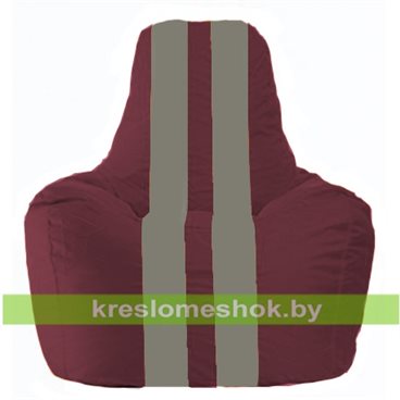 Кресло-мешок Спортинг С1.1-303 (основа бордовая, вставка серая)