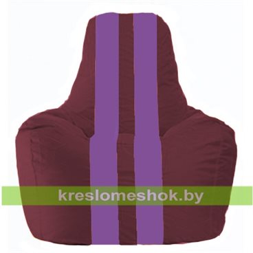 Кресло-мешок Спортинг С1.1-302 (основа бордовая, вставка сиреневая)
