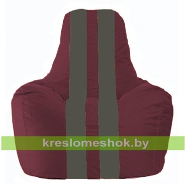 Кресло-мешок Спортинг С1.1-300 (основа бордовая, вставка серая тёмная)