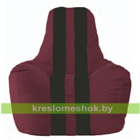 Кресло-мешок Спортинг бордовый - чёрный С1.1-299