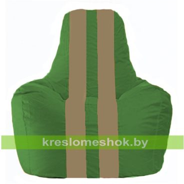 Кресло-мешок Спортинг С1.1-327 (основа зелёная, вставка бежевая тёмная)