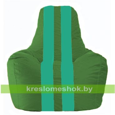 Кресло-мешок Спортинг С1.1-243 (основа зелёная, вставка бирюзовая)