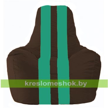 Кресло-мешок Спортинг С1.1-317 (основа коричневая, вставка бирюзовая)