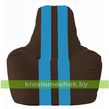 Кресло-мешок Спортинг С1.1-319 (основа коричневая, вставка голубая)