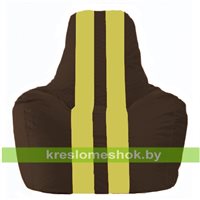 Кресло-мешок Спортинг коричневый - жёлтый С1.1-320