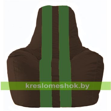 Кресло-мешок Спортинг С1.1-321 (основа коричневая, вставка зелёная)