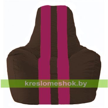 Кресло-мешок Спортинг С1.1-331 (основа коричневая, вставка фуксия)