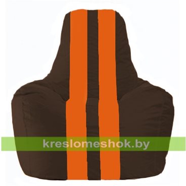 Кресло-мешок Спортинг С1.1-324 (основа коричневая, вставка оранжевая)