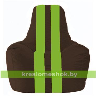 Кресло-мешок Спортинг С1.1-325 (основа коричневая, вставка салатовая)