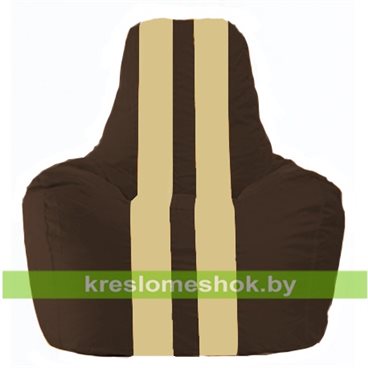 Кресло-мешок Спортинг С1.1-326 (основа коричневая, вставка бежевая)