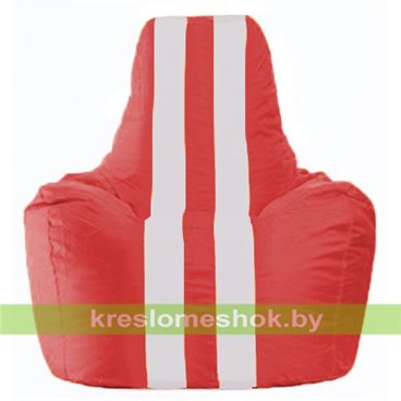 Кресло-мешок Спортинг С1.1-181 (основа красная, вставка белая)