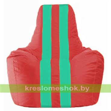 Кресло-мешок Спортинг С1.1-456 (основа красная, вставка бирюзовая)