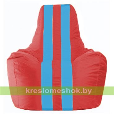 Кресло-мешок Спортинг С1.1-179 (основа красная, вставка голубая)