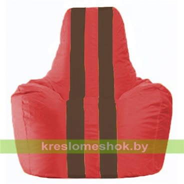Кресло-мешок Спортинг С1.1-177 (основа красная, вставка коричневая)