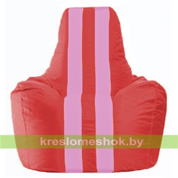 Кресло-мешок Спортинг С1.1-175 (основа красная, вставка розовая)