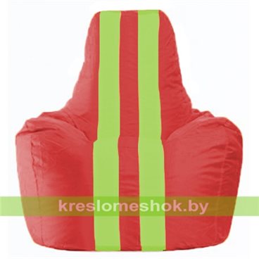 Кресло-мешок Спортинг С1.1-457 (основа красная, вставка салатовая)
