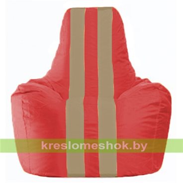 Кресло-мешок Спортинг С1.1-171 (основа красная, вставка бежевая тёмная)