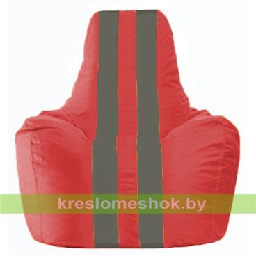 Кресло-мешок Спортинг С1.1-170 (основа красная, вставка серая тёмная)