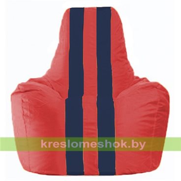 Кресло-мешок Спортинг С1.1-234 (основа красная, вставка синяя тёмная)