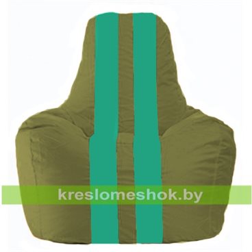 Кресло-мешок Спортинг С1.1-230 (основа оливковая, вставка бирюзовая)