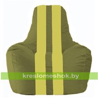 Кресло-мешок Спортинг оливковый - жёлтый С1.1-228