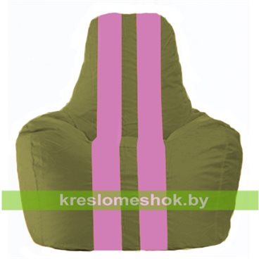 Кресло-мешок Спортинг С1.1-226 (основа оливковая, вставка розовая)