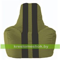 Кресло-мешок Спортинг оливковый - чёрный С1.1-460