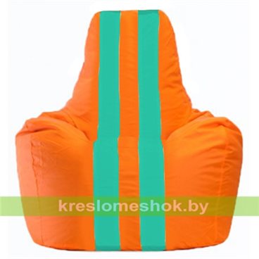 Кресло-мешок Спортинг С1.1-223 (основа оранжевая, вставка бирюзовая)