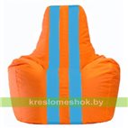 Кресло-мешок Спортинг оранжевый - голубой С1.1-220